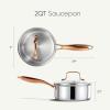 imageCAROTE 16Qt ampamp 30Qt Stainless Steel Saucepan Set NonToxic 3Ply Stainless Steel Cookware Set with Lids Small Kitchen Pots Oven Safe Compatible with Induction Ceramic Gas2QT