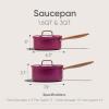 imageCAROTE 16Qt ampamp 30Qt Stainless Steel Saucepan Set with Steamer ampamp Ladle NonToxic 3Ply Stainless Steel Pot with Lids Small Pots for Cooking Oven Safe Induction Compatible CookwarePurple