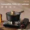 imageCAROTE 18Qt Sauce Pan Sets with Lid Cooking Pots Nonstick Saucepans Cookware Set with Pour Spout Small Kitchen Pot Induction Comptable Easy to Clean PFOA FREE White GraniteMidnight Black
