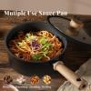imageCAROTE 18Qt Sauce Pan Sets with Lid Cooking Pots Nonstick Saucepans Cookware Set with Pour Spout Small Kitchen Pot Induction Comptable Easy to Clean PFOA FREE White GraniteMidnight Black