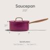 imageCAROTE 2Qt Stainless Steel Saucepan NonToxic Cookware with LidsOuter Ceramic LayerSmall Cooking Pot Even Heating Fits All StovesOven ampamp Dishwasher Safe PurplePurple