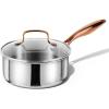 imageCAROTE 16Qt ampamp 30Qt Stainless Steel Saucepan Set NonToxic 3Ply Stainless Steel Cookware Set with Lids Small Kitchen Pots Oven Safe Compatible with Induction Ceramic Gas2QT