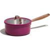imageCAROTE 2Qt Stainless Steel Saucepan NonToxic Cookware with LidsOuter Ceramic LayerSmall Cooking Pot Even Heating Fits All StovesOven ampamp Dishwasher Safe PurplePurple