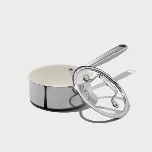 imageCAROTE 16Qt ampamp 30Qt Stainless Steel Saucepan Set Ceramic Pot Sets NonStick NonToxic Kitchen Cookware Small Cooking Pots with Lids Oven Safe Induction Sauce Pan Even Heating2QT