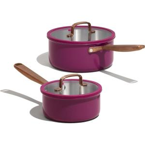 imageCAROTE 16Qt ampamp 30Qt Stainless Steel Saucepan Set with Steamer ampamp Ladle NonToxic 3Ply Stainless Steel Pot with Lids Small Pots for Cooking Oven Safe Induction Compatible CookwarePurple