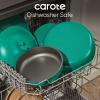 imageCAROTE 17pcs Pots and Pans Set Non Stick Gift Set Nonstick Cookware Diecast Aluminum Detachable Handle DishwasherOven Safe Induction Cooking Pot and Pan Sets Green RV Kitchen CookwaresCastleton Green