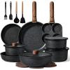 imageCAROTE 17pcs Pots and Pans Non Stick Cookware Sets Detachable Handle Induction Kitchen Pots and PansNonStick Cooking Set OvenDishwasherFridge Safe Space Saving25 Piece