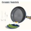 imageCAROTE Ceramic Cookwar Set Pots and Pan Set Non Stick 18 Piece Cookware Set Kitchen Cooking Set Non Toxic PFAS PTFE Free
