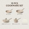 imageCAROTE Pots and Pans Set Nonstick Cookware Set Non Stick Induction Cookware Sets Kitchen Cooking Set with StayCool Handles 10 PieceTuape