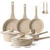 imageCAROTE Pots and Pans Set Nonstick Cookware Set Non Stick Induction Cookware Sets Kitchen Cooking Set with StayCool Handles 10 PieceTuape
