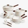imageCAROTE Ceramic Cookware Sets Pots and Pans Set Non stick Non Toxic Healthy Induction Cookware 14 Pcs Nonstick Kitchen Pots and Pans Set PFAS PTFE FreeCream White