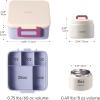 imageCAROTE Bento Box for Kids Lunch Box Kids with 8oz Thermos for Hot Food Lunch Container for Girls Boys 3 or 5 Compartments with 2 Removable Dividers BPA FreeLeak ProofDishwasher SafeBlue Purple