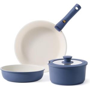 imageCAROTE 5pcs Pots and Pans Set Non stickCookware Set Detachable Handlekitchen essentialsRV kitchen pot and panInduction CookwareOven SafePFOA PFOS FREEBurgundyBlue