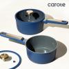 imageCAROTE 2QT ampamp 25QT Sauce Pan Sets with Lid ampamp Ladle Cooking Pots Nonstick Saucepans Cookware Set Small Kitchen Pot Induction Comptable Easy to Clean PFOA FREE GreenBlue