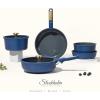 imageCAROTE GreenampampGold Nonstick Cookware Set15Pcs Pots and Pans Set Non Stick DetachableRemovable HandleKitchen Cooking Set Dishwasher Safe RV Kitchen Pot and Pan Induction CookwareBlueGold