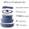 imageCAROTE 6pcs Pots and Pans Set Non Stick Cookware Sets Kitchen Set OvenFridge Safe Space Saving Pots Set Nonstick Cooking Set with Versatile Detachable Handle Induction RV Set Jet BlackBlue