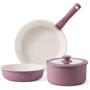 imageCAROTE 6pcs Pots and Pans Set Non Stick Cookware Sets Kitchen Set OvenFridge Safe Space Saving Pots Set Nonstick Cooking Set with Versatile Detachable Handle Induction RV Set Jet BlackMulticolor