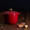 imageCAROTE 2QT Enameled Cast Iron Rice Pot NonToxic Small Dutch Oven with Lid for Rice Grains Soup Sourdough Bread Baking Braising Roasting Dual Handles All Stovetop Compatible Oven Safe RedRed