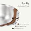 imageCAROTE TriPly Stainless Steel Sauce Pan with Detachable Handle15QT Saucepan2QT ampamp 3QT Saucepan with Lid 8PCS NonToxic Induction Kitchen Stainless Steel PotRemovable HandleOven SafeWoodgrain10pcs