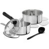 imageCAROTE Stainless Steel Sauce Pan Set with Lids 15QT ampamp 2QT Stainless Steel Pot with Detachable Handle 8PCS3ply BaseNonToxic Induction Kitchen Cookware Removable Handle Oven Safe