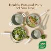 imageCAROTE Ceramic Cookware Set Nonstick 9pcs Pots and Pans Set Non stick NonToxic ampamp PFASFreeDishwasherOven Safe RVCamping Cookware SetSauce Pan with Lid GreenGreen