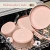 imageCAROTE Ceramic Cookware Set Nonstick 9pcs Pots and Pans Set Non stick NonToxic ampamp PFASFreeDishwasherOven Safe RVCamping Cookware SetSauce Pan with Lid GreenPink