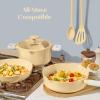 imageCAROTE Pots and Pans Set Nonstick Ceramic Cookware Set Yellow Cooking Set Kitchen Induction Set with Steamer PFAS PTFE Free9 PieceYellow