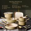 imageCAROTE 19Pcs Pots and Pans Set Non Stick Induction Cookware Sets with Durable Cast Steel Handle OvenSafe Pots and Pans with Cooking Utensils PFOSPFOA Free Dishwasher Safe Aluminum