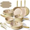 imageCAROTE 19Pcs Pots and Pans Set Non Stick Induction Cookware Sets with Durable Cast Steel Handle OvenSafe Pots and Pans with Cooking Utensils PFOSPFOA Free Dishwasher Safe Aluminum