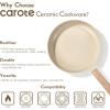 image:imageCAROTE 14Pcs Pots and Pans Set Non stick Ceramic Cookware Set Nontoxic Kitchen Cooking Set PFAS and PFOA FreeOatmeal