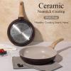 image:imageCAROTE 21 PCS Ceramic Cookware Set Pots and Pans Set Non Stick Pot and Pan Set with Frying Pan Induction Ready Cooking Set for Kitchen PFOSPFOAPFAS Free BrownBrown