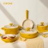 image:imageCAROTE 21pcs Cookware Set Nonstick Pots and Pans Set Ceramic Cookware Set Induction Cookware Non toxic Healthy Non Stick Kitchen Cooking Set PFAS PTFE FreeYellow