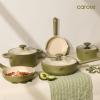 image:imageCAROTE 21pcs Cookware Set Nonstick Pots and Pans Set Ceramic Cookware Set Induction Cookware Non toxic Healthy Non Stick Kitchen Cooking Set PFAS PTFE FreeGreen