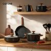 image:imageCAROTE 2QT amp 3QT Sauce Pan Sets with Lid amp Ladle Ceramic Nonstick Pot Set Non Toxic Saucepan Small Kitchen Cooking Pots Easy to Clean Induction Comptable PFAS PTFE Free BlackBlack