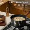 image:imageCAROTE 2QT amp 3QT Sauce Pan Sets with Lid amp Ladle Ceramic Nonstick Pot Set Non Toxic Saucepan Small Kitchen Cooking Pots Easy to Clean Induction Comptable PFAS PTFE Free BlackBlack