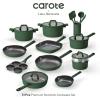 image:imageCAROTE 31PCS Pots and Pans Set Nonstick Cookware Set Kitchen Non Stick Induction Titanium Cookware Nontoxic Granite Cooking set PFOA FreeGreen