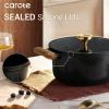 image:imageCAROTE Pots and Pans Set Nonstick 16pcs Cookware Set Nonstick NonToxic amp PFOAampPFOSFree Dishwasher RVCamping Cookware Set Cooking Pots with Lids BrownCharcoal Black