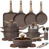 image:imageCAROTE 26PCS Pots and Pans Set Non Stick Cookware Set Pots and Pans Induction Cook Ware Nonstick Kitchen Cooking PFOA FreeBrown