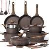 image:imageCAROTE 26PCS Pots and Pans Set Non Stick Cookware Set Pots and Pans Induction Cook Ware Nonstick Kitchen Cooking PFOA FreeBrown
