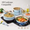 image:imageCAROTE 18Pcs Ceramic Cookware Set with Detachable Handle Pots and Pans Set Non Stick Non Toxic Cookware Set Removable Handles Induction Kitchen Cookware Sets DishwasherOven SafeBlue