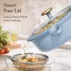 image:imageCAROTE 18Pcs Ceramic Cookware Set with Detachable Handle Pots and Pans Set Non Stick Non Toxic Cookware Set Removable Handles Induction Kitchen Cookware Sets DishwasherOven SafeBlue