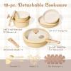 image:imageCAROTE 18Pcs Ceramic Cookware Set with Detachable Handle Pots and Pans Set Non Stick Non Toxic Cookware Set Removable Handles Induction Kitchen Cookware Sets DishwasherOven SafeYellow