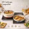 image:imageCAROTE 18Pcs Ceramic Cookware Set with Detachable Handle Pots and Pans Set Non Stick Non Toxic Cookware Set Removable Handles Induction Kitchen Cookware Sets DishwasherOven SafeBronze