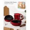 image:imageCAROTE 20Pcs Titanium Cookware Set Pots and Pans Set Non Stick Kitchen Cooking Set with Detachable Handle Non Toxic Induction Cookware  Camping Cookware DishwasherOven Safe Red