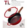 image:imageCAROTE 20Pcs Titanium Cookware Set Pots and Pans Set Non Stick Kitchen Cooking Set with Detachable Handle Non Toxic Induction Cookware  Camping Cookware DishwasherOven Safe Red