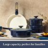 image:imageCAROTE 20Pcs Titanium Cookware Set Pots and Pans Set Non Stick Kitchen Cooking Set with Detachable Handle Non Toxic Induction Cookware DishwasherOven SafeBlue