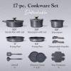 image:imageCAROTE 20Pcs Titanium Cookware Set Pots and Pans Set Non Stick Kitchen Cooking Set with Detachable Handle Non Toxic Induction Cookware DishwasherOven SafeGray