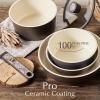 image:imageCAROTE 21Piece Ceramic Cookware Set Nonstick Pots and Pans Set with Detachable Handle NonToxic Kitchen Cooking Set Induction Compatible Dishwasher amp Oven Safe TerracottaCharcoal