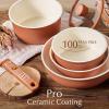 image:imageCAROTE 21Piece Ceramic Cookware Set Nonstick Pots and Pans Set with Detachable Handle NonToxic Kitchen Cooking Set Induction Compatible Dishwasher amp Oven Safe TerracottaTerracotta