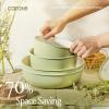image:imageCAROTE 25Piece Ceramic Cookware Set Nonstick Pots and Pans Set with Detachable Handle NonToxic Kitchen Cooking Set Dishwasher amp Oven Safe Induction Compatible PFAS Free GreenGreen